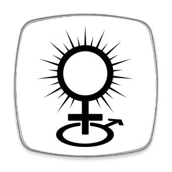 Symbole de la dominatrice et de la maîtresse - Magnet carré - blanc - Devant