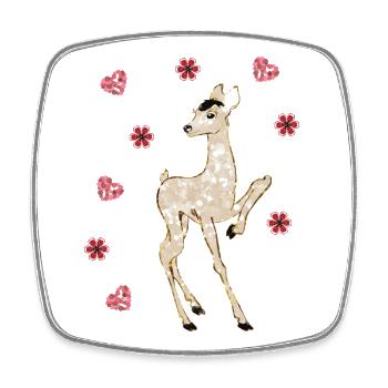 Elegant Fabulous Capreolus / Deer Print - Square fridge magnet - white - Front