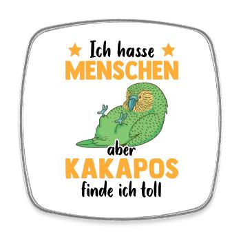 Kakapo finde ich toll flugunfähiger Papagei Kakapo - Viereckiger Kühlschrankmagnet - Weiß - Vorne