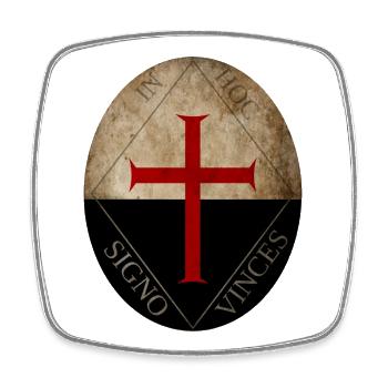 Knights Templar - Square fridge magnet - white - Front
