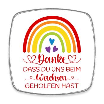 Danke sagen Kita Kindergarten Boho Regenbogen bunt - Viereckiger Kühlschrankmagnet - Weiß - Vorne
