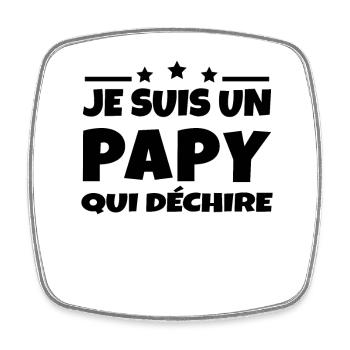 Je suis un papy qui déchire - Magnet carré - blanc - Devant
