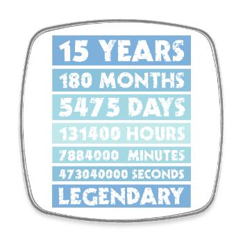 15 years legendary - Anniversary - Company - Anniversary - Square fridge magnet - white - Front