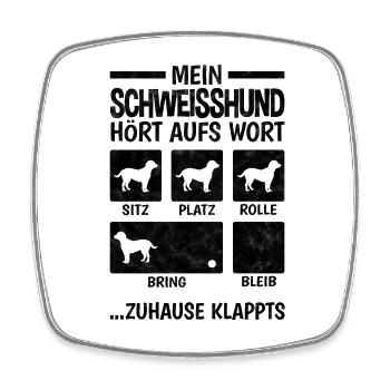 Hannoverscher Schweißhund Hundetricks - Viereckiger Kühlschrankmagnet - Weiß - Vorne