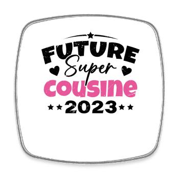 Future Super Cousine 2023 Annonce Grossesse - Magnet carré - blanc - Devant