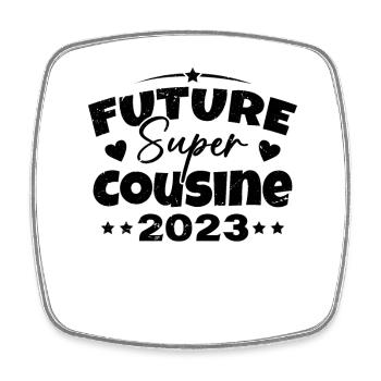 Future Super Cousine 2023 Annonce Grossesse - Magnet carré - blanc - Devant