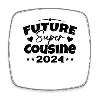 Future Super Cousine 2024 Annonce Grossesse - Magnet carré - blanc - Devant