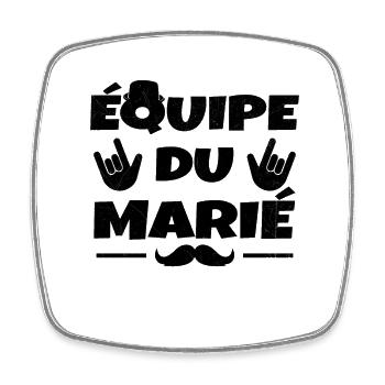 Équipe du Marié EVG Humour Enterrement de vie - Magnet carré - blanc - Devant