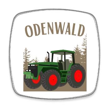 Traktor Odenwald hell - Viereckiger Kühlschrankmagnet - Weiß - Vorne