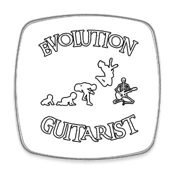 Evolution of Guitarist - Viereckiger Kühlschrankmagnet - Weiß - Vorne