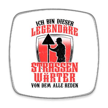 Legendärer Straßenwärter Straßenbauer - Viereckiger Kühlschrankmagnet - Weiß - Vorne