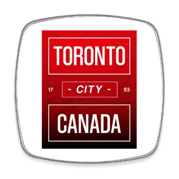 Toronto City Kanada Sign - Viereckiger Kühlschrankmagnet - Weiß - Vorne