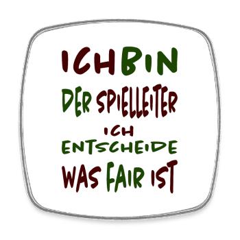 Mein Spiel, meine Regeln - Spielleiter T-Shirt - Viereckiger Kühlschrankmagnet - Weiß - Vorne
