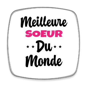 Meilleure Soeur Du Monde Humour Cadeau - Magnet carré - blanc - Devant