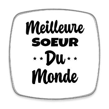 Meilleure Soeur Du Monde Humour Cadeau - Magnet carré - blanc - Devant