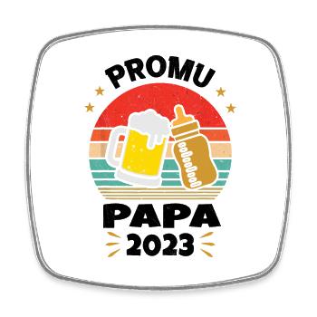 Promoted to Future Dad 2023 - Square fridge magnet - white - Front