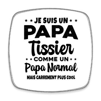Homme Papa Pâtissier Humour Cadeau - Magnet carré - blanc - Devant