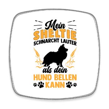 Shetland Sheepdog schnarcht lauter Sheltie - Viereckiger Kühlschrankmagnet - Weiß - Vorne