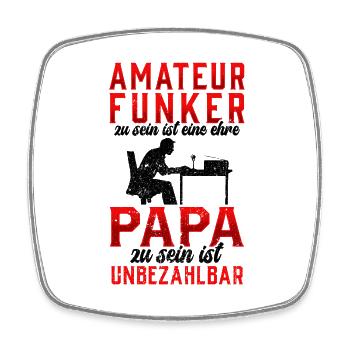 Amateurfunker ist unbezahlbar Hobbyfunker - Viereckiger Kühlschrankmagnet - Weiß - Vorne
