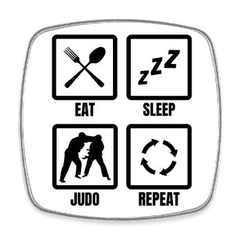 Judoka Routine - Viereckiger Kühlschrankmagnet - Weiß - Vorne
