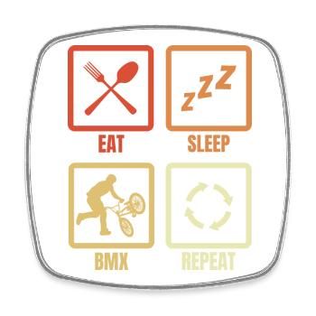 BMX Routine - Square fridge magnet - white - Front