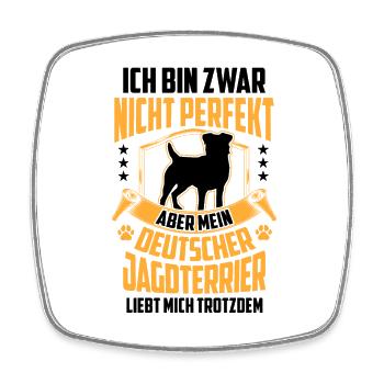 Deutscher Jagdterrier ist nicht perfekt - Viereckiger Kühlschrankmagnet - Weiß - Vorne