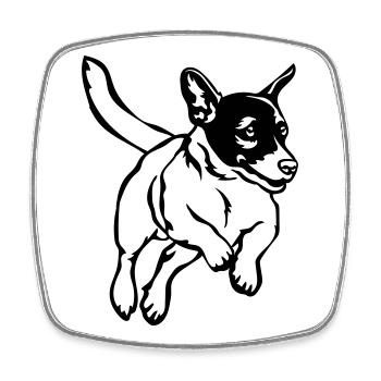 Jack Russell Terrier - Magnet carré - blanc - Devant