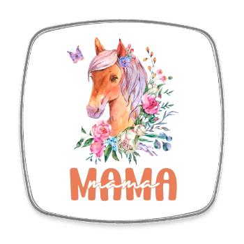 Pferd Mama Mom Mutter Muttertag Geschenkidee - Viereckiger Kühlschrankmagnet - Weiß - Vorne