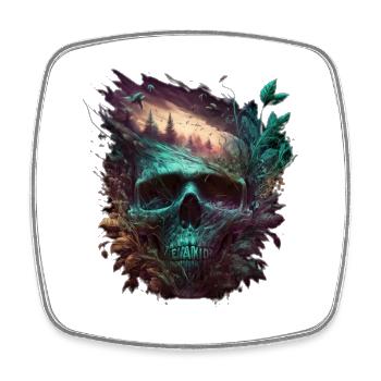Neon Skull Forest Art - Square fridge magnet - white - Front