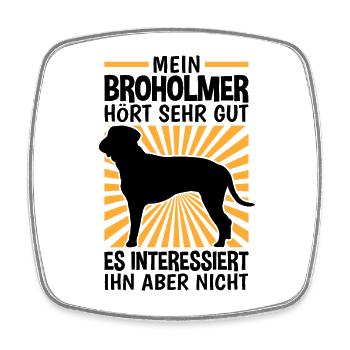 Broholmer hört gut Dänische Dogge - Viereckiger Kühlschrankmagnet - Weiß - Vorne