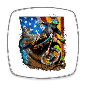 Moto X American Splash - Viereckiger Kühlschrankmagnet - Weiß - Vorne