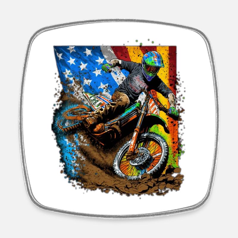Moto X American Splash - Square fridge magnet - white