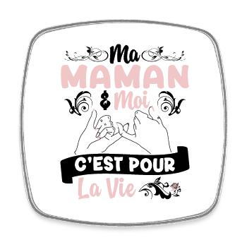 Ma Maman & Filleule Cadeau Fille Amour - Magnet carré - blanc - Devant