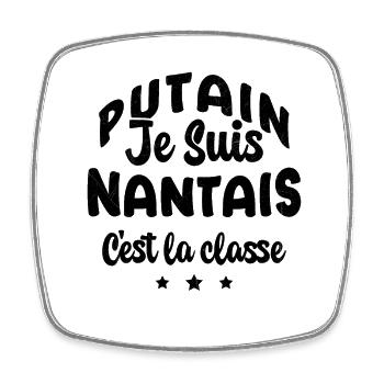 Je suis nantais c'est la classe - Magnet carré - blanc - Devant