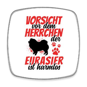 Vorsicht vor dem Eurasier Spitz Eurasian Dog - Viereckiger Kühlschrankmagnet - Weiß - Vorne