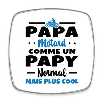 Homme Papa Motard Humour Cadeau motocycliste - Magnet carré - blanc - Devant