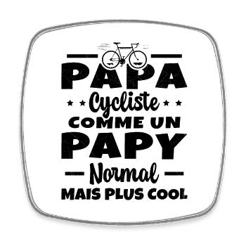 Papa Cycliste très Cool Vélo Cadeau - Magnet carré - blanc - Devant