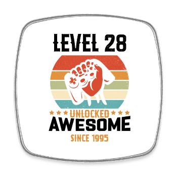 Level 28 abgeschlossen 1995 Geburtstagsgeschenk - Viereckiger Kühlschrankmagnet - Weiß - Vorne