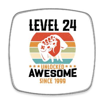 Level 24 complete 1999 Birthday Gift - Square fridge magnet - white - Front
