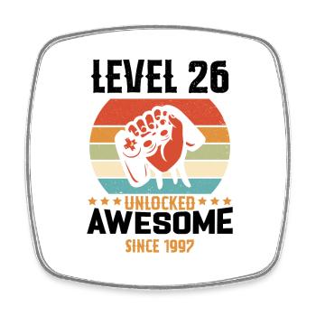 Level 26 Komplettes Geburtstagsgeschenk von 1997 - Viereckiger Kühlschrankmagnet - Weiß - Vorne