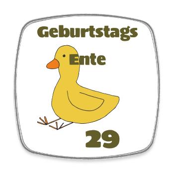 geburtstagsente - Viereckiger Kühlschrankmagnet - Weiß - Vorne