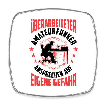 Überarbeiteter Amateurfunker Funkamateur - Viereckiger Kühlschrankmagnet - Weiß - Vorne
