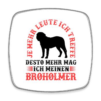 Broholmer mehr mögen Dänische Dogge - Viereckiger Kühlschrankmagnet - Weiß - Vorne