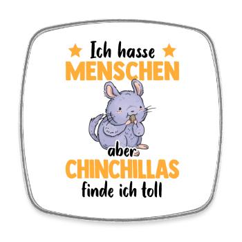 Chinchilla finde ich toll Nagetier Wollmaus - Viereckiger Kühlschrankmagnet - Weiß - Vorne