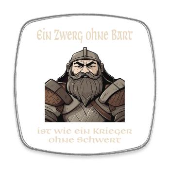 Zwergen Design - Stolz und Kraft der Zwerge - Viereckiger Kühlschrankmagnet - Weiß - Vorne