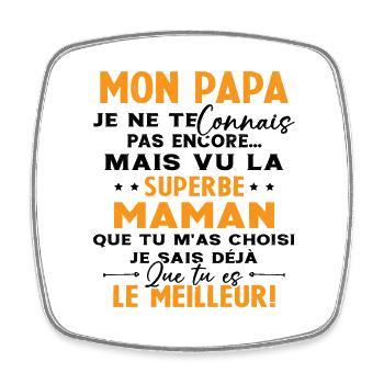 Annonce grossesse Cadeau Futur Papa Future Maman - Magnet carré - blanc - Devant