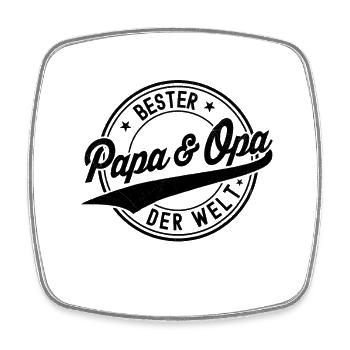 Meilleur Papa & Papy du Monde Humour Cadeau - Magnet carré - blanc - Devant