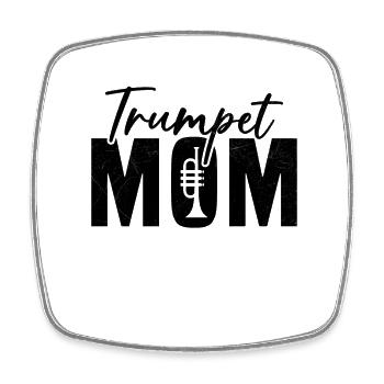Mom Trumpeter Humor Gift Woman - Square fridge magnet - white - Front