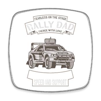 Rally Dad Master of Speed - Square fridge magnet - white - Front