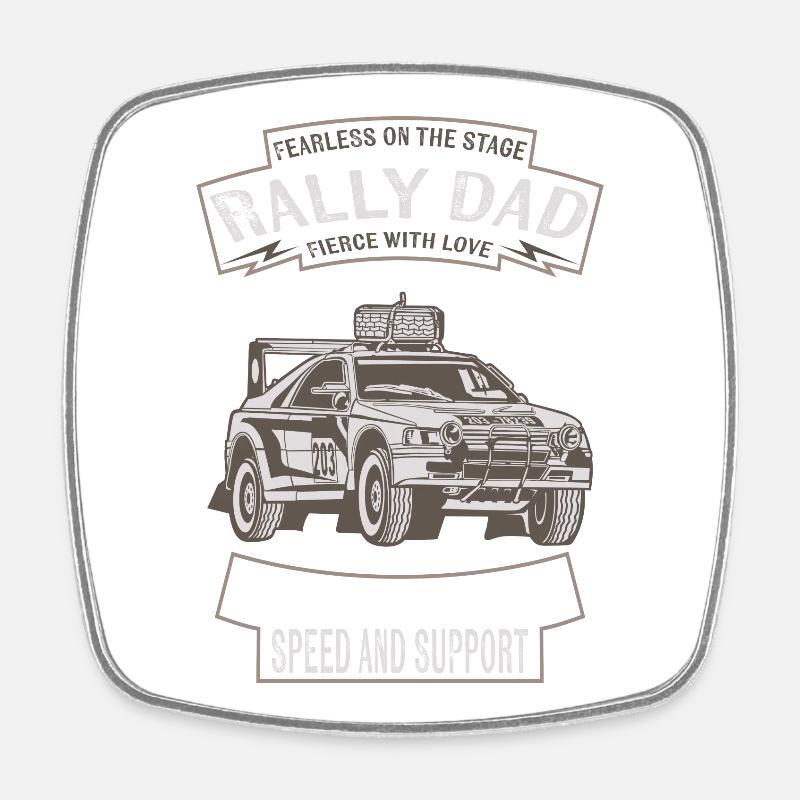 Papa de rallye maître de la vitesse - Magnet carré - blanc